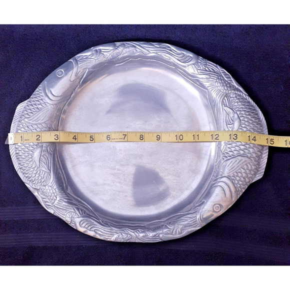 Vintage Stainless Steel Coy Fish Serving Tray Decretive - Picture 3 of 5